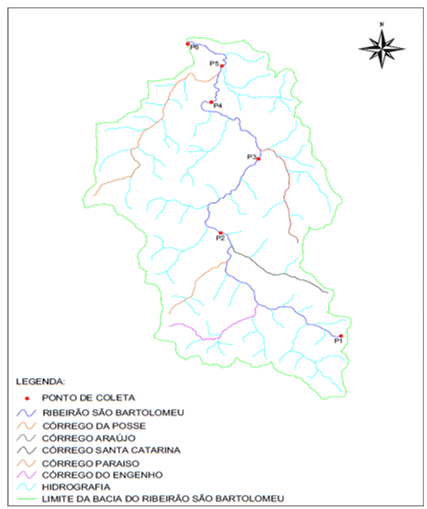 Figura 2. Localização dos pontos de coleta selecionados. Fonte: Autor.