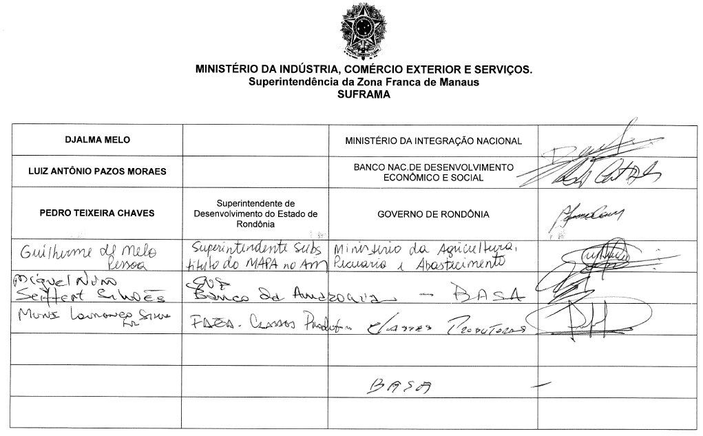 Parte do anexo contido no pedido de informações do protocolo nº 52750.000704/2016-79. Fonte: Superintendência da Zona Franca de Manaus.