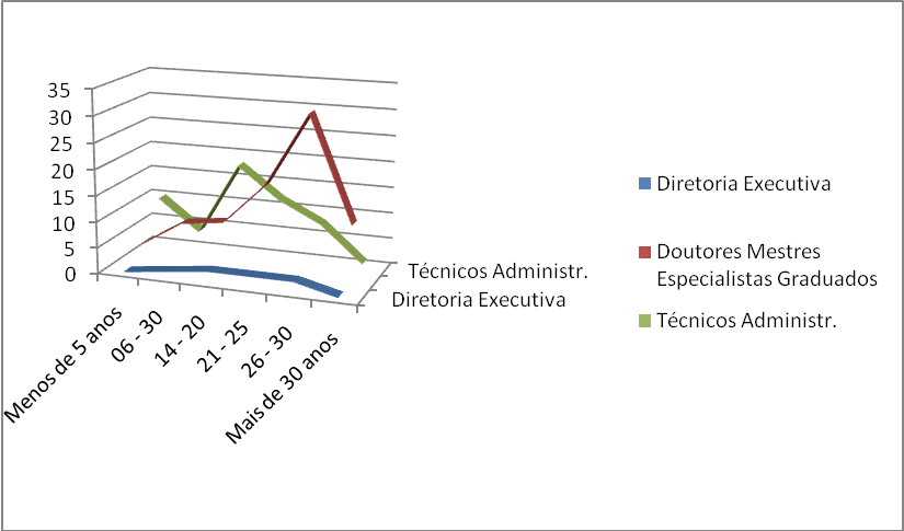 Tempo de serviço. Fonte: Autor, 2008.