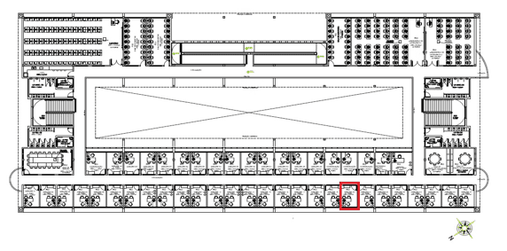 Identificação da sala escolhida na planta baixa do 2º Pav. do ICET