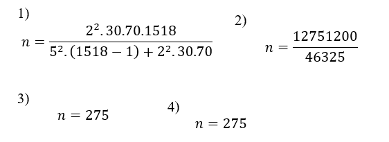 Figura 2: Calculando o tamanho da amostragem. Fonte: Gil, 2008, p. 97