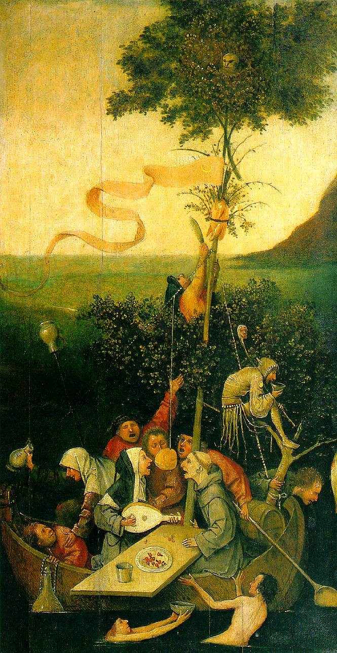 Figura 3 - “A nau dos insensatos”, 1490-1500, óleo sobre madeira. Fonte: www.conceptualfinearts.com/cfa/2015/08/27/500-years-anniversary-of-hieronymus-bosch-death-calls-for-a-rare-dino-buzzatis-writing/bosch8/