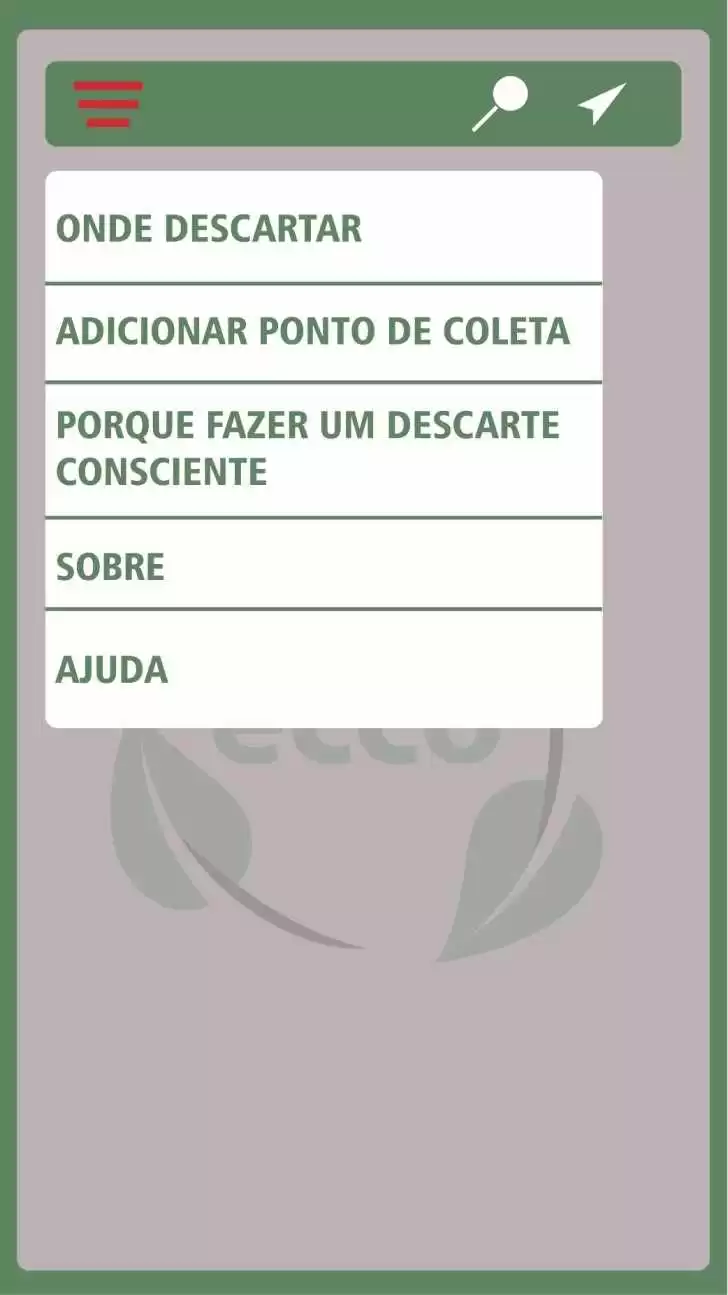 Figura 3 - Menu do Aplicativo. Fonte: Próprios Autores
