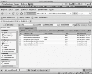 Figura 3 - Console de administração do Zimbra