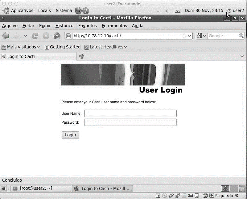Figura 4 - schermata di login Cactus su una macchina client