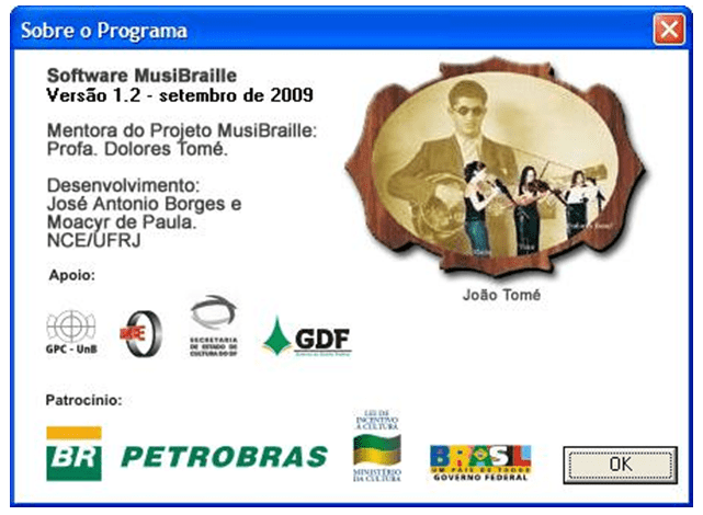 Abbildung 4 - Software MusiBraille. Quelle: http: //intervox.nce.ufrj.br/musibraille/textos.htm
