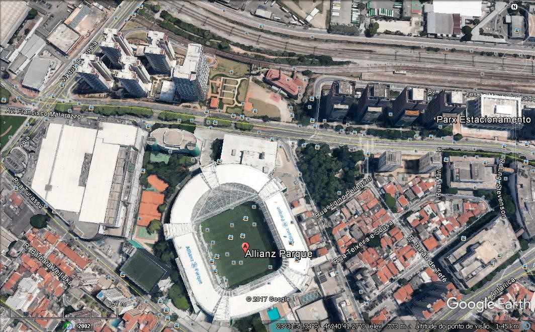 Figura 1 - Localização da Arena. Fonte: Google Earth.