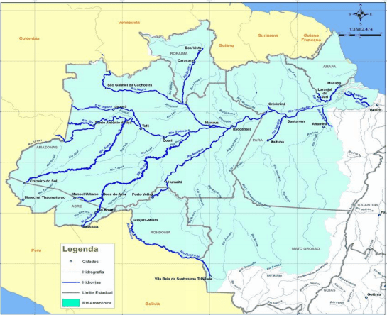 Figura 2 - Hidrovias da Região Amazônica. Fonte: Agência Nacional de Águas (ANA)