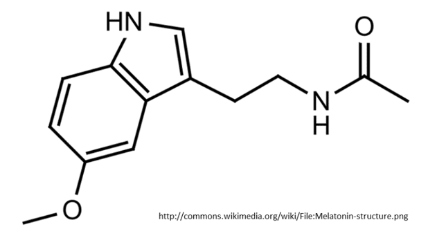 igura 4 - Molécula de melatonina (Wikimediacommons, 2011)