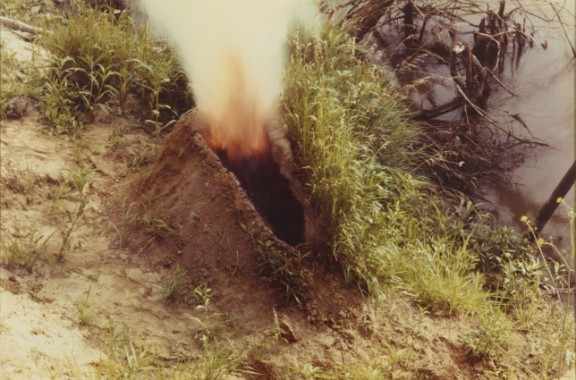 Figure 4 - Ana Mendieta, Untitled (Volcano Series no.2), 1979. Lifetime color photograph 13.25 x 20 inches (33.7 x 50.8 cm). [http://www.galerielelong.com/artist/ana-mendieta]