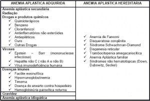Quadro 2: Classificação da anemia aplástica. Fonte: ALTER et al. 1978 [4].