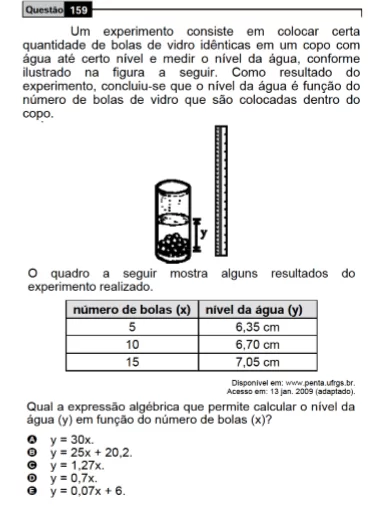 Figura 2 - Questão de análise de Tabela