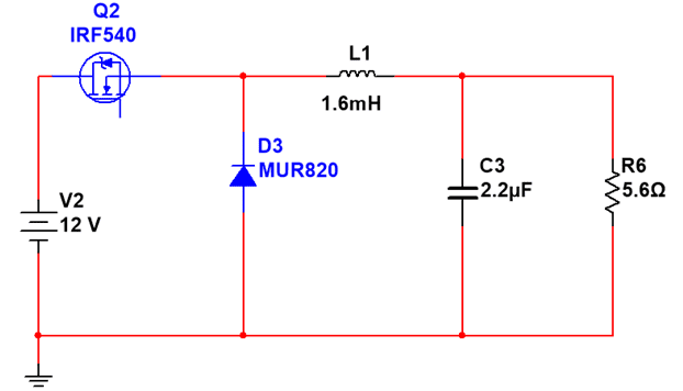 Figura 3 - Conversor Buck 12 V para 6 V.