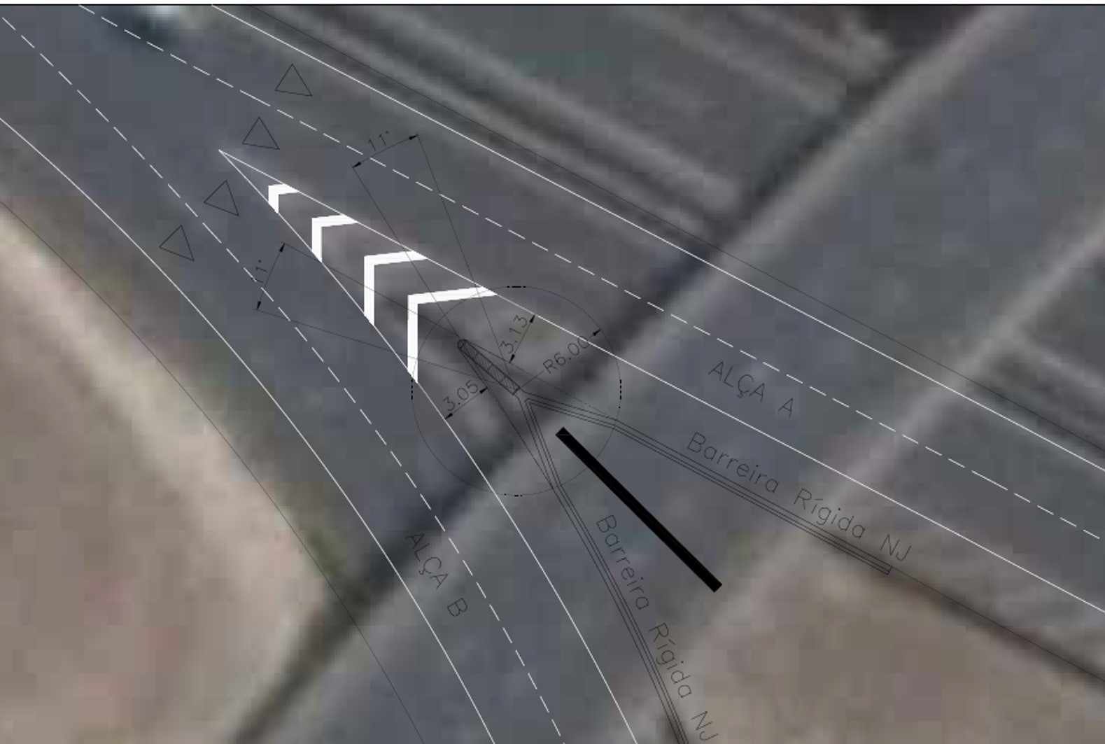 Figura 7 - Bifurcação 01 – Proposta de Adequação Geométrica.