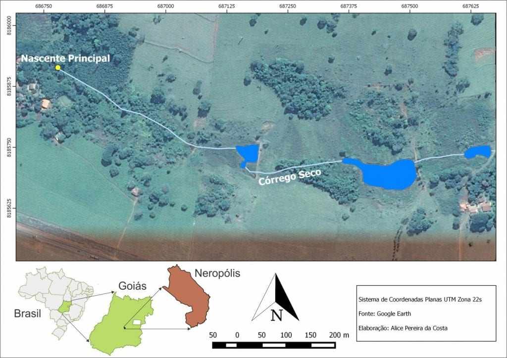 Figura 1 - Imagem de Satélite da Área de Estudo do Trecho 1. Fonte: Google Earth.
