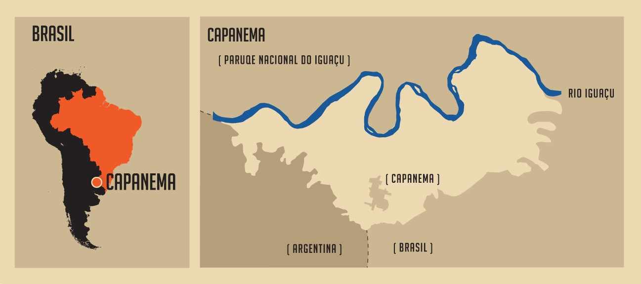 Figura 16: Mapa de Capanema/PR. Fonte: http://chega.org/pt/os-fatos/historia-de-capanema/