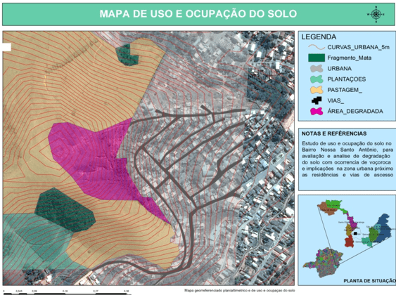 Figura 2 – Uso e ocupação do solo do bairro Santo Antônio (Fonte: Autores)