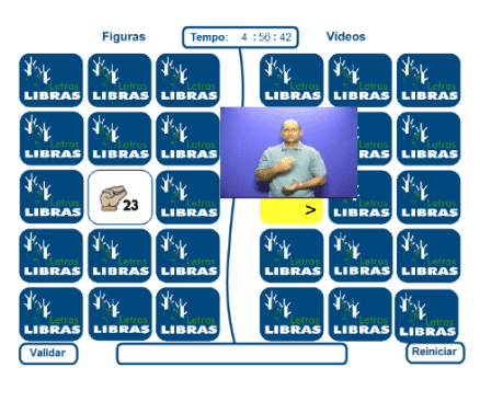 Jogo da forca Letras Libras.