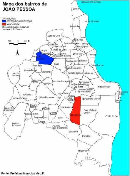 Figura 2 -Distribuição geográfica da hepatite A na cidade de João Pessoa.