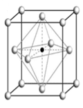 Figura 2 - Exemplo de uma estrutura da Cerâmica PZT tipo Perovskita / Temperatura acima de Curie. Fonte: Pereira (2010, p.3)