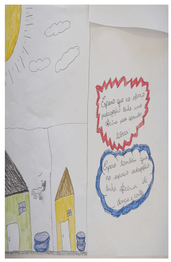 Desenhos e escritas das crianças e adolescente da cooperativa Bem Viver 4