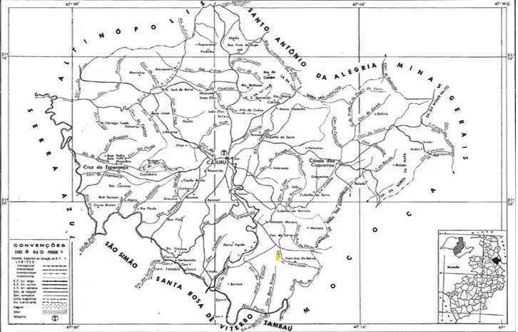 Mapa- Região de Cajuru