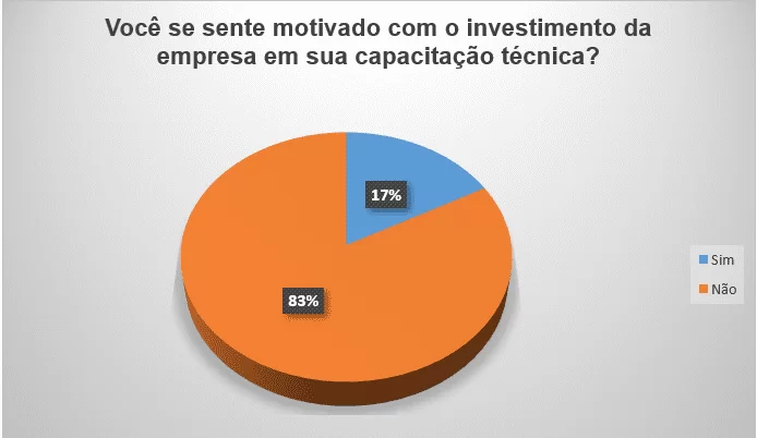 Fatores que geram motivação Investimento em capacitação técnica