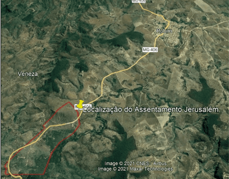 Localização do Assentamento Jerusalém