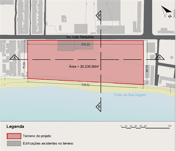 Mapa de fisiografia do terreno