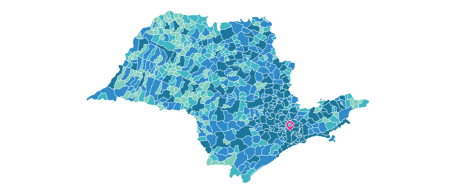 Localização de São Paulo no Estado de São Paulo