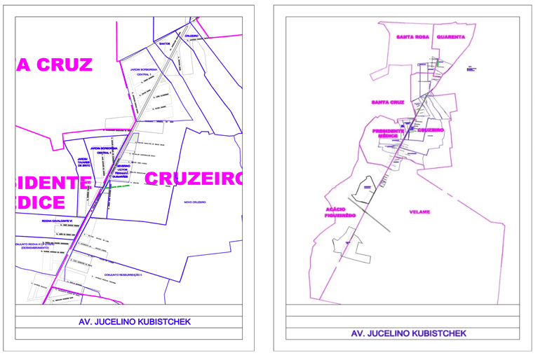 Mapa 1 da Avenida JK