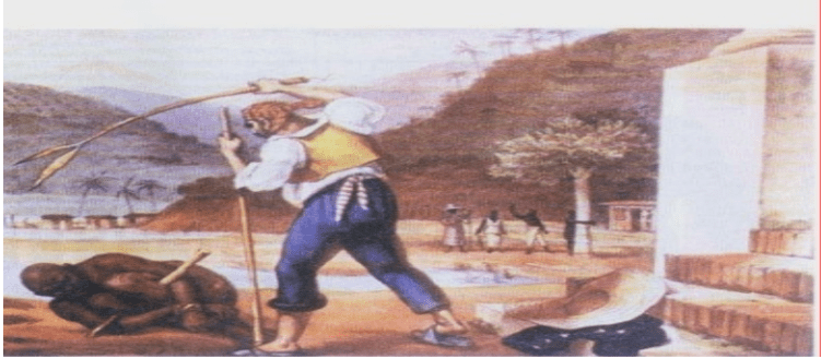 Feitor castigando escravos de Jean-Baptiste Debret