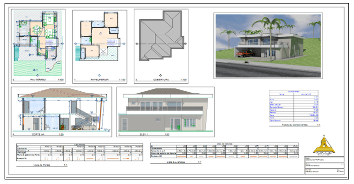 Modelagem de uma casa utilizando o ArchiCAD (2019).