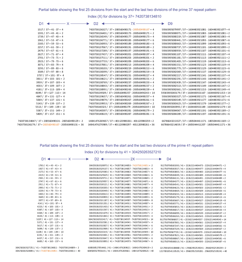 Patterns of repetitions in division by prime numbers