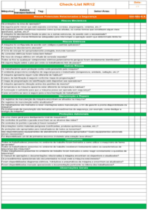 Checklist da esteira transportadora