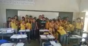 Alunos que participaram da palestra sobre gêneros sexuais com psicólogo. Fonte: Dados da pesquisa