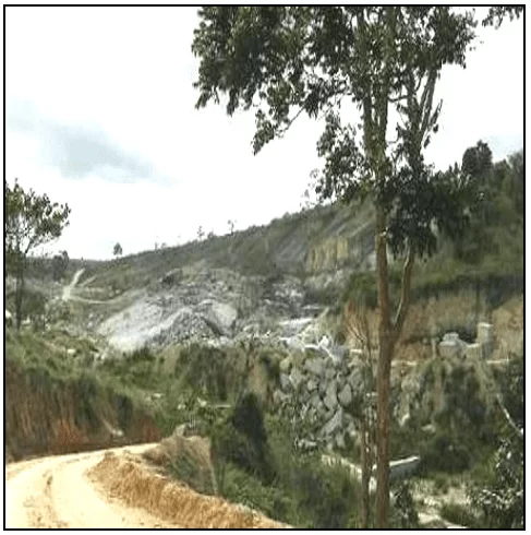  Impactos ambientais na lavra de rochas ornamentais. Fonte: CEFET- ES (2011).
