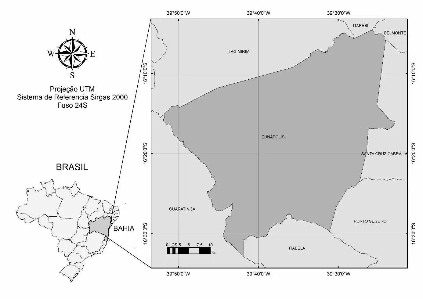  Localização do município de Eunápolis - Bahia. Fonte: IBGE (2015).