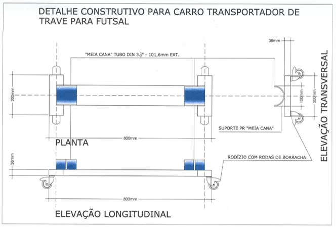 Figura 20 – Projeto modelo para carro transportador de traves. Fonte: Projeto preliminar do Autor