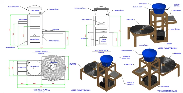 Figura 6 – Construção do projeto do aquecedor solar de água.