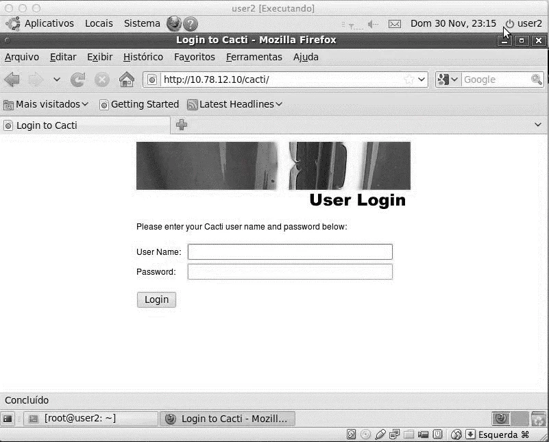 Figure 4 - écran de connexion Cacti sur une machine client