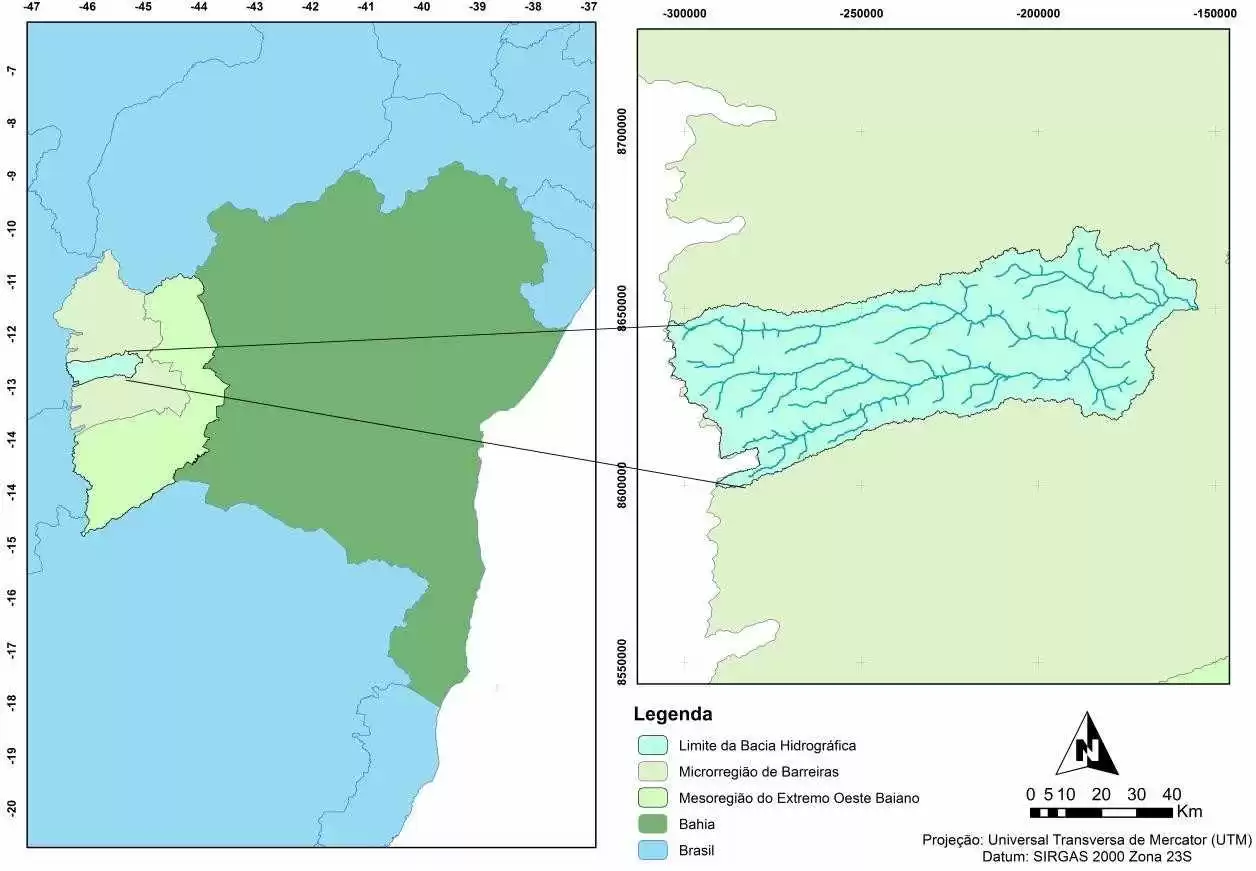 Figura 1: Localização da bacia hidrográfica do rio de Ondas.
