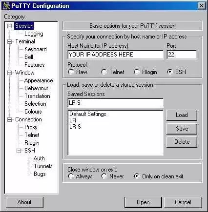 Abbildung 5-virtuelle Serverzugriff per SSH (Linux). Quelle: angepasst (DSLREPORTS, 2013)