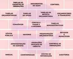Tabela 1: Estrutura do Siafi. FONTE: SECRETARIA DO TESOURO NACIONAL et al., 2018.