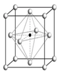 Figura 2 - Exemplo de uma estrutura da Cerâmica PZT tipo Perovskita / Temperatura acima de Curie. Fonte: Pereira (2010, p.3)