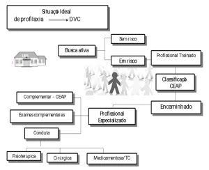 Organograma representativo da “Situação ideal para profilaxia da úlcera venosa”.