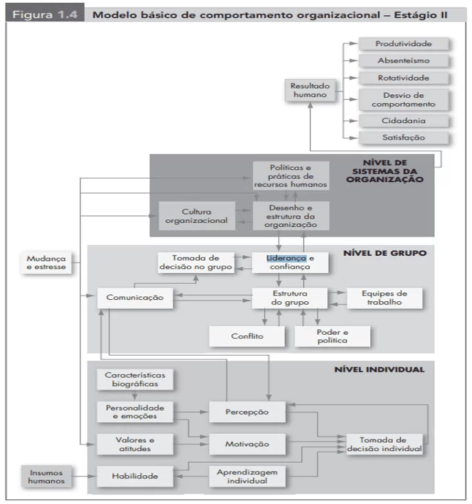 Modelo básico de comportamento organizacional.