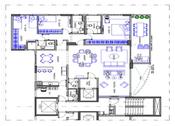 Figura 02 - Planta Layout Apartamento Pav. Ímpar em Autocad (DWG). Fonte: Arquiteto Olegário de Sá (2011)