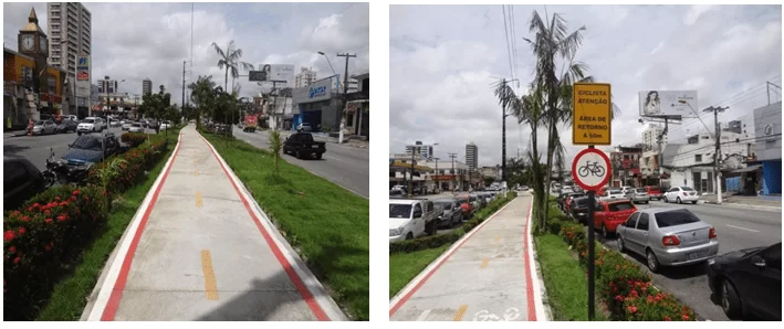 Figura 7 - Ciclovia da Avenida Duque de Caxias. Fonte: AUTOR