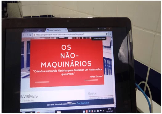 Figura 1 – Abertura do Blog com nome escolhido pela turma. Fonte – os autores